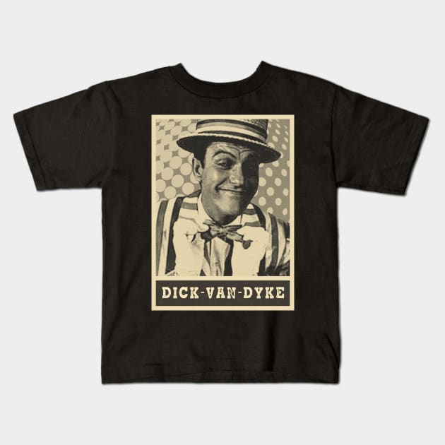 brown cream dick-van-dyke Kids T-Shirt by oeyadrawingshop